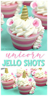 Birthday Cake Jello Shots Recipe Make These Super Cute Unicorn Jello Shots For Your Friends Alcoholic Jello Shots Using Bubble Gum Vodka Too Fun Jello Shot Recipes Shot Recipes Yummy Drinks