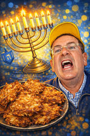 Cooking latkes with veal schnitzel for Chanukah