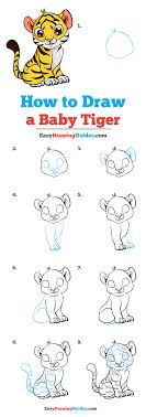How To Draw A Baby Tiger Really Easy Drawing Tutorial Tiger Drawing For Kids Tiger Drawing Tiger Cartoon Drawing