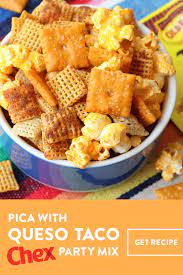 Queso Taco Chex Party Mix Recipe Chex Mix Recipes Snack Mix Recipes Chex Recipes