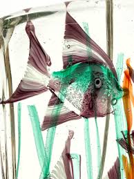 Beautiful murano glass art block depicting two colored fishes in an aquarium with its own algae and corals. Sold Price Cenedese Attributed Murano Art Glass Fish Lamp Two Thi December 2 0119 11 00 Am Est