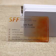 This material is tearproof and waterproof. Single Side Printed Frosted Finish Transparent Business Card Card Supplier Smart One