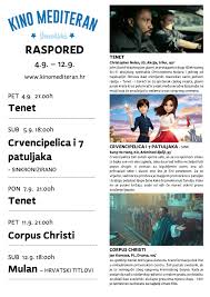 Filmin yönetmenliğini ve senaryo yazarlığını dunkirk, inceptioni, interstellar, the prestige ve man of steel filmleri ile tanınan 5 oscar akademi ödülü adayı yönetmen ve yapımcı christopher nolan yapmaktadır. Kino Mediteran U Petak I Ponedjeljak Tenet Evo Sto Vas Ocekuje I U Ostatku Rujna Radio Imotski