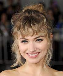 How To Wear The New Curly Bangs Trend Thefashionspot Curly Hair Styles Curly Hair With Bangs Hair Styles
