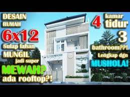 Rumah 6x12 Dengan Rooftop 4 Kamar Tidur Youtube Rumah Desain Rumah 2 Lantai Desain Rumah
