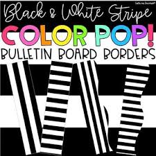 Black And White Striped Bulletin Board Paper Printable Border Accents Black And White Color Pop Printable Border Color Pop Black And White Colour
