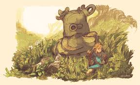 Legend Of Zelda Breath Of The Wild Art Link Scavenging For Guardian Parts Botw Byukmal