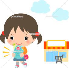 スーパーで買い物した女の子 おつかい イラスト素材 [ 7025174 ] - フォトライブラリー photolibrary