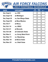 2017 Air Force Falcons Football Schedule Mounatin West