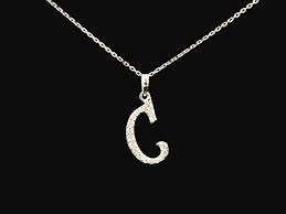 Diamond Initial C Pendant | 18K Gold Letter C &ndash; Emiratesdiamonds