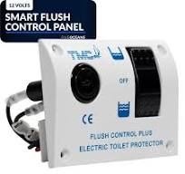 TMC Replacement Marine Electric Toilet Smart Flush Control Panel Switch  with Protector for Boats, Five Oceans FO4148