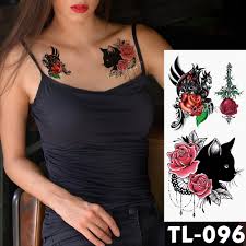 Dropkick murphys rose tattoo from the album signed and sealed in blooddirected by: Water Transfer Black Cat Red Lace Rose Temporary Tattoo Sticker Totem Pattern Body Art Waterproof Fake Flash Tattoo For Women Buy At The Price Of 0 64 In Aliexpress Com Imall Com