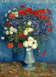 Vincent Van Gogh 1887 Vase With Cornflower And Poppies Van Gogh Flowers Van Gogh Art Vincent Van Gogh Art