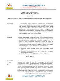 129 / menkes / sk / il / 2008 tentang standar pelayanan minimal rumah sakit , 10. Sk Pengangkatan Direktur Rumah Sakit Prawira Soal