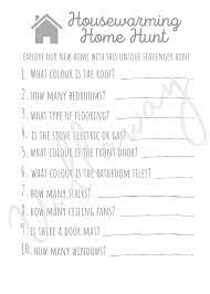 Housewarming Home Scavenger Hunt House Warming Printing Center Digital Print Design
