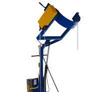 Steel Portable DC Powered Hydraulic Drum Carrier, Rotator and Boom 71-1/4  In. Lift Height 800 Lb. Capacity Blue / Yellow