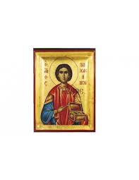 Εικόνα του αγίου παντελεήμονα του 13ου αιώνα με σκηνές από τη ζωή του, από τη μονή της αγίας αικατερίνης του σινά. Agios Pantelehmwn Athonas Com