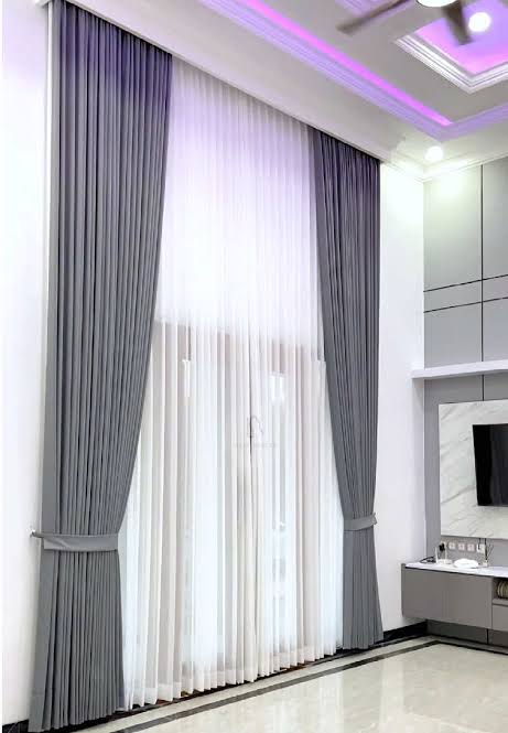 Gorden Plafon Warna Abu-Abu untuk Rumah Minimalis - Jasmine 31
