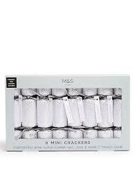 Wilko midnight magic dinner party crackers 8pk. Mini Christmas Crackers With Wine Glass Charms Party Game Pack Of 8 In 1 Design M S