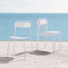 Outdoor Metal Stacking Chair Haze West Elm Metal Stacking Chair Outdoor Dining Furniture Metal Chairs