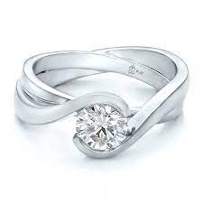 Custom Solitaire Diamond Interlocking Engagement Ring 100623 Seattle Bellevue Joseph Jewelry Interlocking Engagement Rings Black Diamond Ring Engagement Elegant Engagement Rings