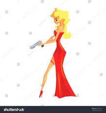 Secret Service Female Agent Red Dress Stock Vector (Royalty Free) 623210579  | Shutterstock