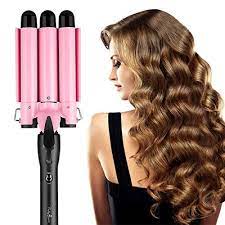 Hair Curling Iron 3 Barrel Curling Iron Wand 25mm Hair Waver Curling Iron Portable Triple Barrel Curlin Curling Iron Hairstyles Triple Barrel Hair Barrel Curls