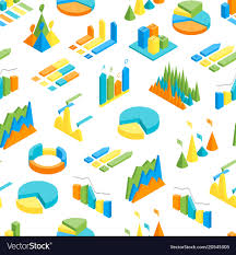 Charts And Graphs Seamless Pattern Background 3d