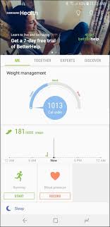 For example, it is showing my step count was 7659 and i burned 217 calories. What Can You Do With Samsung Health