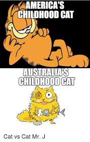 Memes And Cats Vs Cats America S Childhood Cat Australia Childhood Cat Garfield Vs Old Tom In 2020 Australia Funny Australian Memes Aussie Memes