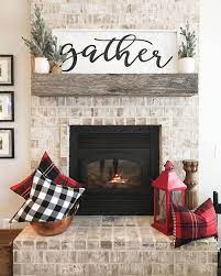 35 Farmhouse Decor With A Sign Above The Fireplace Fireplace Mantle Decor Farmhouse Fireplace Decor Farm House Living Room