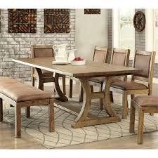 It turned out perfect, exactly what we hoped for. Furniture Of America Liston Wood Trestle Dining Table In Rustic Pine Idf 3829t