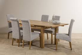 Dorset Dining Set In Oak Extending Table 6 Grey Fabric Chairs Oak Dining Sets Dining Table Chairs Oak Dining Room