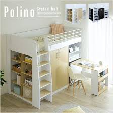 楽天市場 割引クーポン配布中 ミニデスク付き 耐荷重130kg ハイタイプ ロフトベッド peep ピープ 5色対応 システムベッド システム ベット ロフトベッド ロフトベット ベッド ベット システムデスク ミドル デスク 棚 収納 机付き 大型 家具のわくわくランド