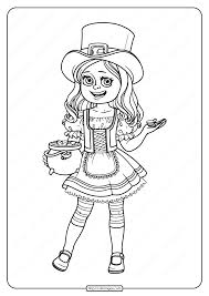 Here are some of our favorite coloring pages … Printable Girl In St Patrick S Day Costume Coloring Page