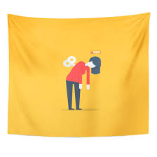 Taking care of your mental health is equally as important as taking care of your physical health. Zealgned Dull Energy Tired Woman Sleepy Mood Weak Health Mental Exhausted Flat Bored Sick Wall Art Hanging Tapestry Home Decor For Living Room Bedroom Dorm 51x60 Inch Walmart Com Walmart Com