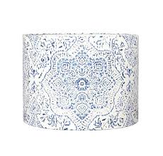 Mediterranean Lamp Shade Blue And White Table Lampshade Modern Drum Shade Bohemian Drumshade La Custom Lamp Shades Blue Room Decor Bohemian Style Lamps