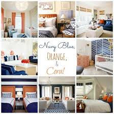 Real Inspired Decorating With Navy Blue Navy Blue Decor Blue Orange Bedrooms Living Room Orange