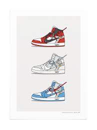 Triple Off White Jordan 1 Sneakers Wallpaper Sneaker Posters Nike Wallpaper