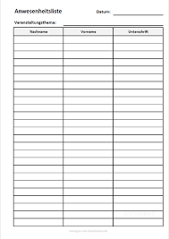 Druckvorlage leere tabelle zum ausfüllen / leere tabelle ausdrucken lernen mit erfolg : Anwesenheitsliste Zum Ausdrucken Toptorials