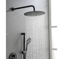 FORCLOVER 3-Spray Square High Pressure Deluxe Wall Bar Shower Kit with  Slide Bar and 3-Body Spray in Matte Black FRIMFTHS010MB