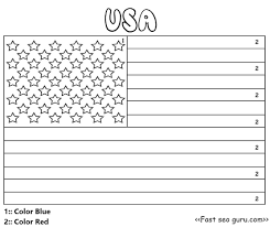 Printable Usa Flag Color By Number For Preschool American Flag Coloring Page Flag Coloring Pages American Flag Colors