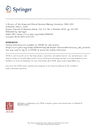 The naeyc code of ethical conduct offers guidelines for responsible behavior and sets forth a common basis for resolving the principal ethical dilemmas encountered in early childhood care and education. Pdf A Review Of The Empirical Ethical Decision Making Literature 2004 2011