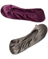 Isotoner Satin Ballerina Slipper Purple Slippers