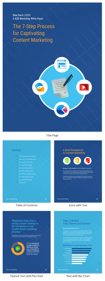 A professional white paper layout features clean typography, data charts, and structured sections, AI generated