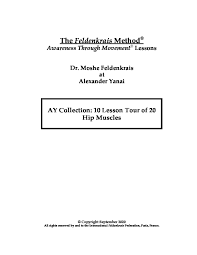 The method is claimed to reorganize connections between the brain and body and so improve body movement and psychological state. 10 Lesson Tour Of 20 Hip Muscles International Feldenkrais Federation Iff