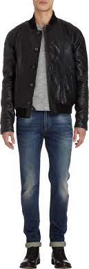 950 Levi S Made Crafted Raglan Sleeve Bomber Black Leather Bomber Jacket Leather Jacket Men Leather Bomber Jacket