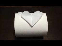 You will need an empty toilet paper roll, tape, paper, and paint. Toilet Paper Origami Heart Youtube