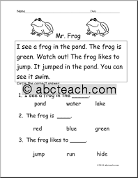 Frog Writing For Kindergarten Easy Reading Worksheets For Kindergarten Reading Comprehension Kindergarten Reading Comprehension Worksheets Reading Worksheets