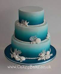 Airbrushed Sea Themed Wedding Cake Themed Wedding Cakes Beach Wedding Cake Cake
